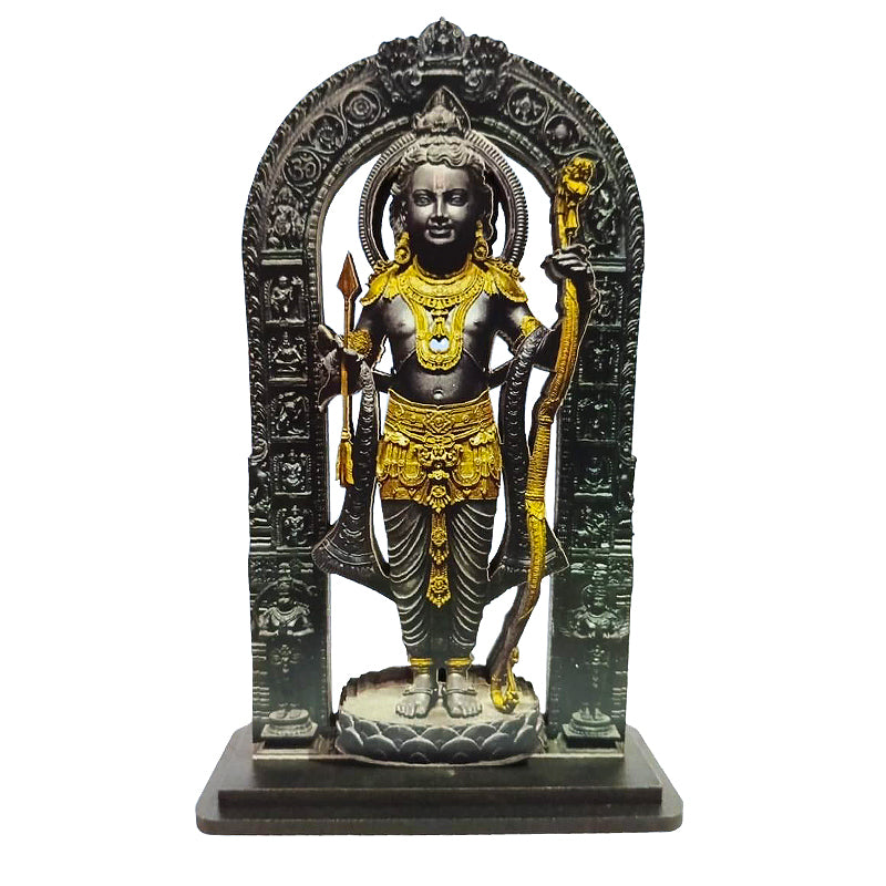 Ram Lalla | Ram Mandir Ayodhya | 3D LAYER Printed MDF Black Wooden Statue for Home