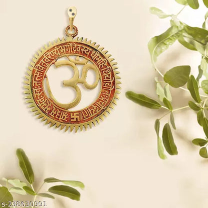 Om & Gayatri Mantra | Metal Wall Hanging Piece