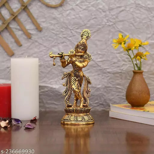 Shri Krishna playing Flute | Brass Statue
