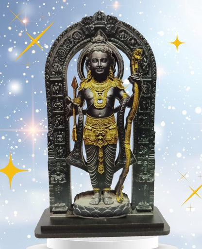 Ram Lalla | Ram Mandir Ayodhya | 3D LAYER Printed MDF Black Wooden Statue for Home