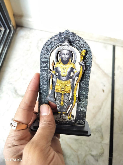 Ram Lalla | Ram Mandir Ayodhya | 3D LAYER Printed MDF Black Wooden Statue for Home