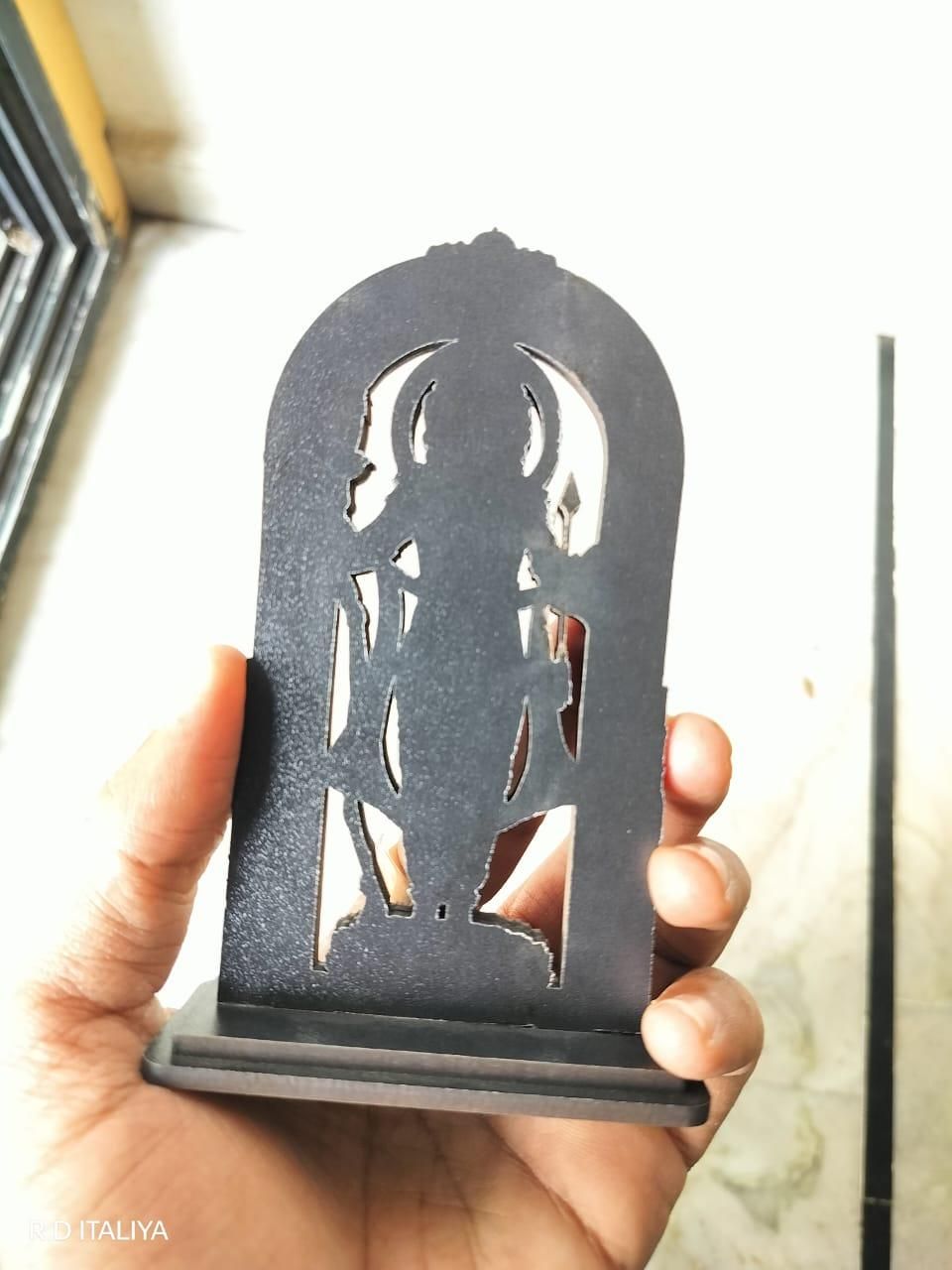 Ram Lalla | Ram Mandir Ayodhya | 3D LAYER Printed MDF Black Wooden Statue for Home