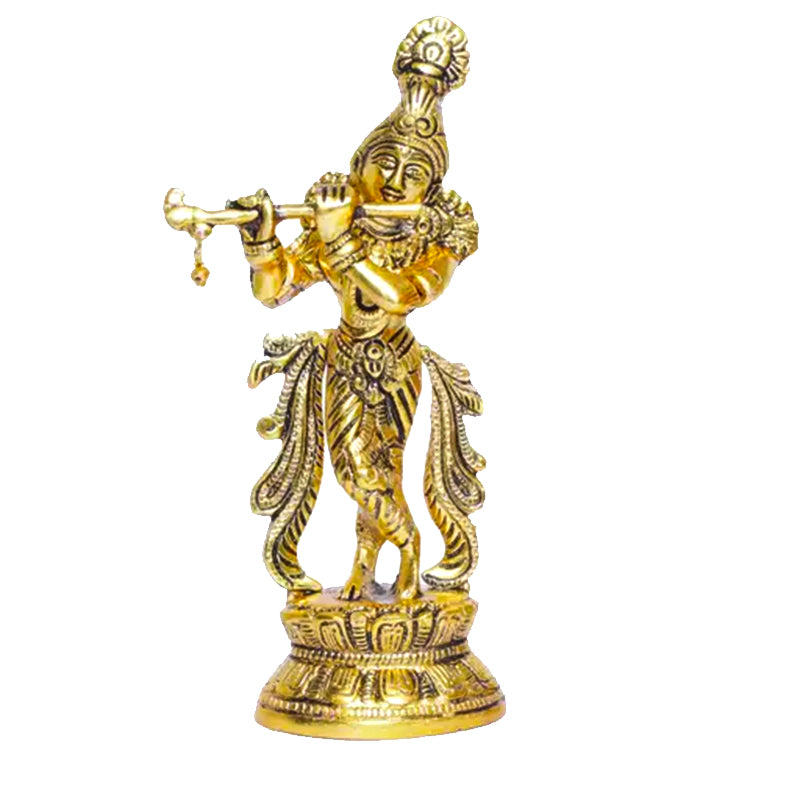 Shri Krishna playing Flute | Brass Statue