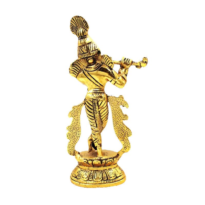 Shri Krishna playing Flute | Brass Statue