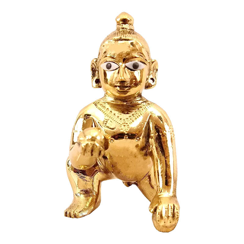 Laddu Gopal with colorful Singhasan | Made with Gold Plated Metal