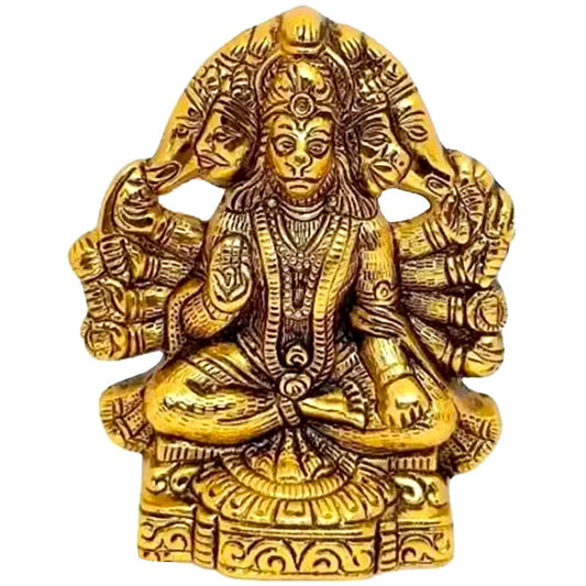 Panchmukhi Hanumanji Murti | Made of Gold Plated Metal