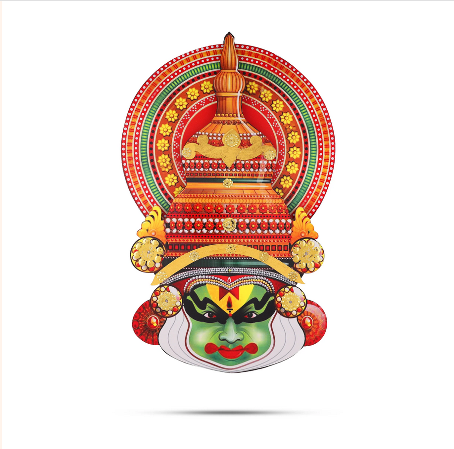 Kathakali Head/ Wall Hanging/ Wooden Kathakali Face Print