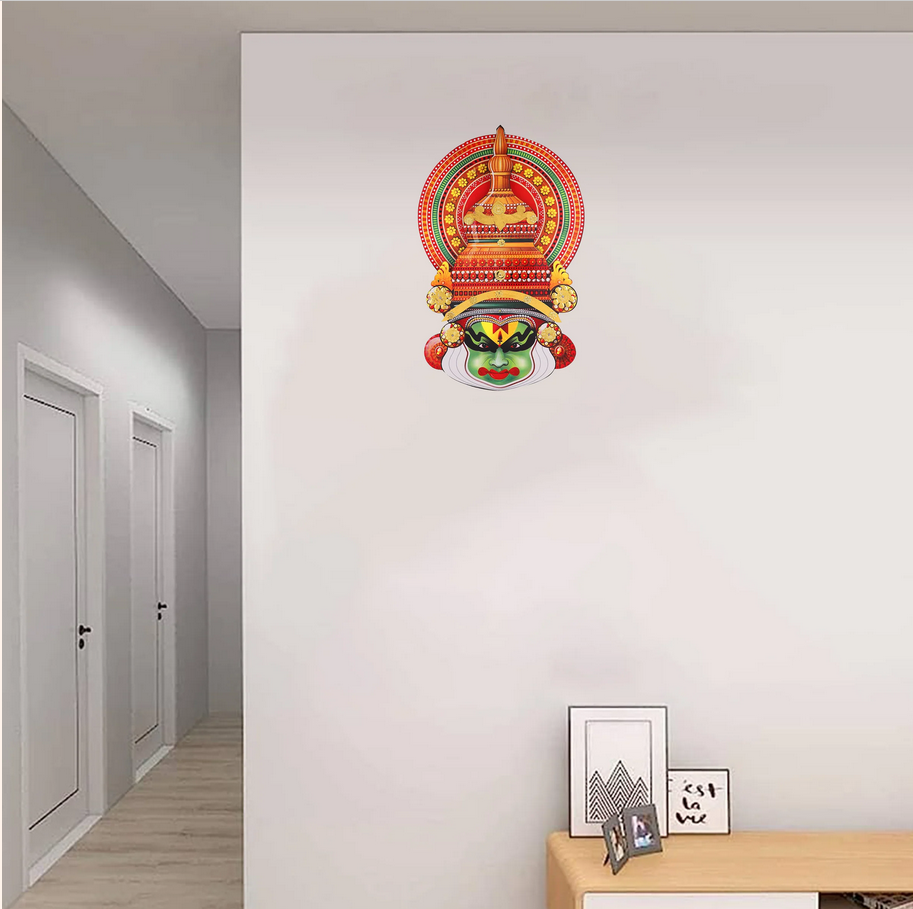 Kathakali Head/ Wall Hanging/ Wooden Kathakali Face Print