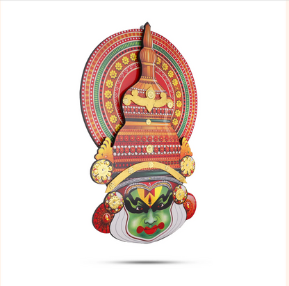 Kathakali Head/ Wall Hanging/ Wooden Kathakali Face Print