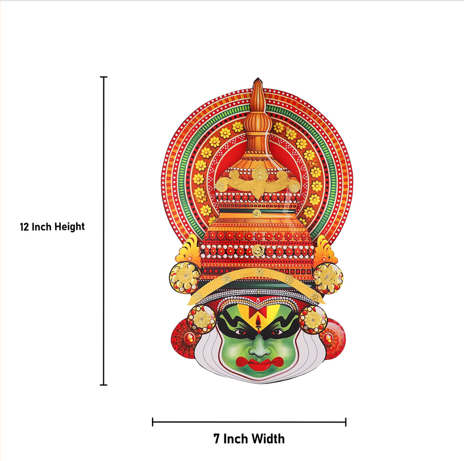 Kathakali Head/ Wall Hanging/ Wooden Kathakali Face Print