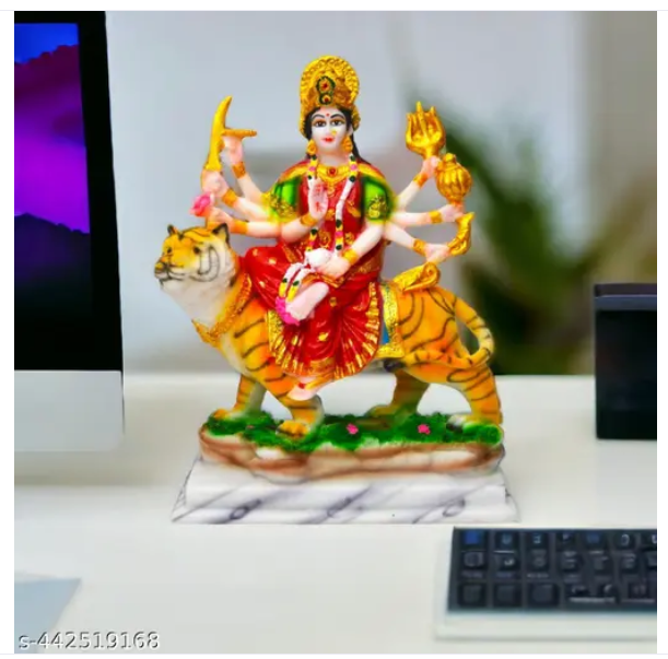 Goddess Maa Durga Devi Idol | Statue Sherawali MATA Rani | Spiritual Puja Vastu | Showpiece Home Decor| Car Dashboard Goddess