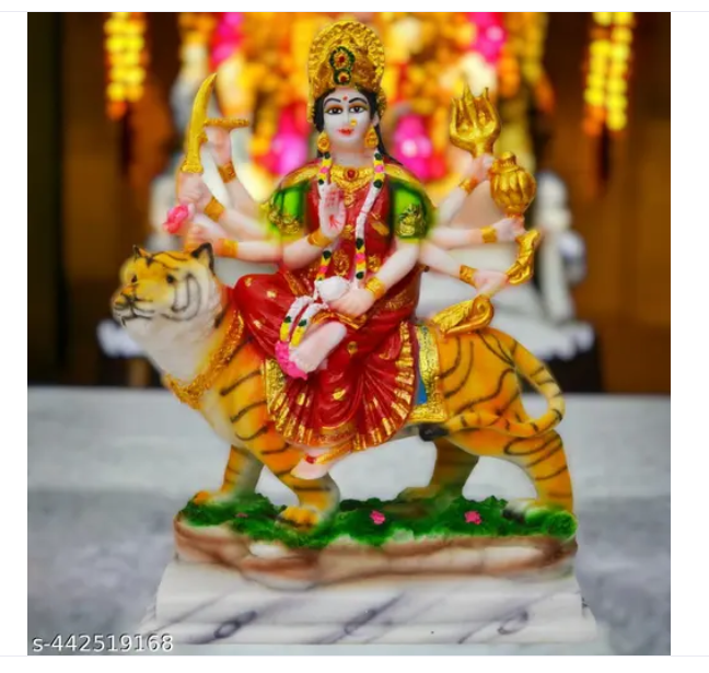 Goddess Maa Durga Devi Idol | Statue Sherawali MATA Rani | Spiritual Puja Vastu | Showpiece Home Decor| Car Dashboard Goddess