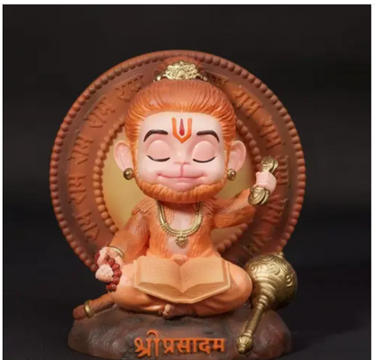 Meditating Bal Hanuman Idol | Bal Hanuman Murti | Hanuman Idol Car Dashboard | Hanuman Ji Car Dashboard | Car Dashboard Idol | Meditating Bal Hanuman Statue for Gift