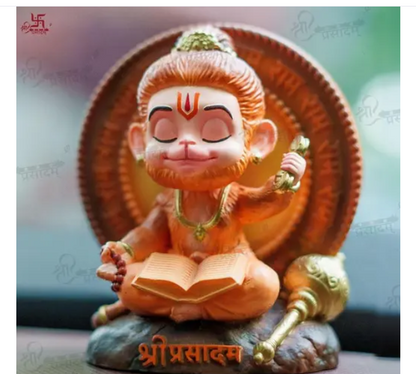 Meditating Bal Hanuman Idol | Bal Hanuman Murti | Hanuman Idol Car Dashboard | Hanuman Ji Car Dashboard | Car Dashboard Idol | Meditating Bal Hanuman Statue for Gift