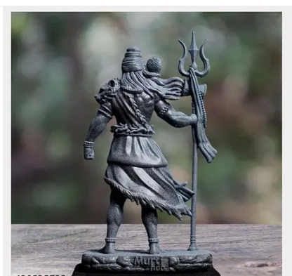 Craftarium® Shiva The Protector Shiva Standing Sculpture 3D Printed UV Resin Shiv Shankar Bholenath Mahadev Shiv ji Murti for Home Temple Idol Sculpture Showpiece for Mandir Home Statue for Car, Home, Office (Khakhi Grey)