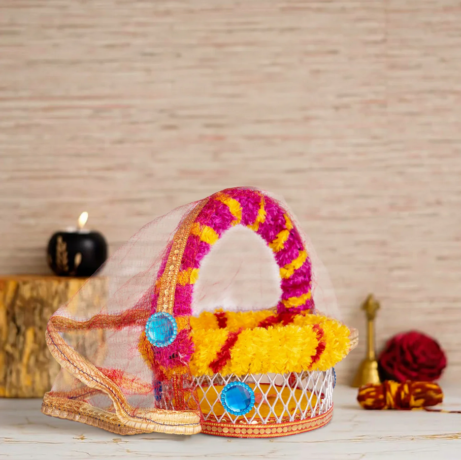 Laddu Gopal Basket with Handle | Kanha Ji Ki Tokri with Cover