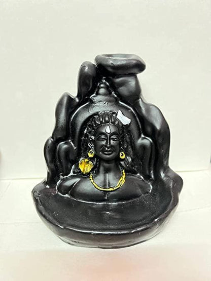 Smoke Fountain Lord Shiva Cone Incense Holder Showpiece with 10 Free Smoke Backflow